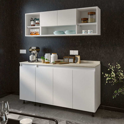 وحدة مطبخ خشبية متينة