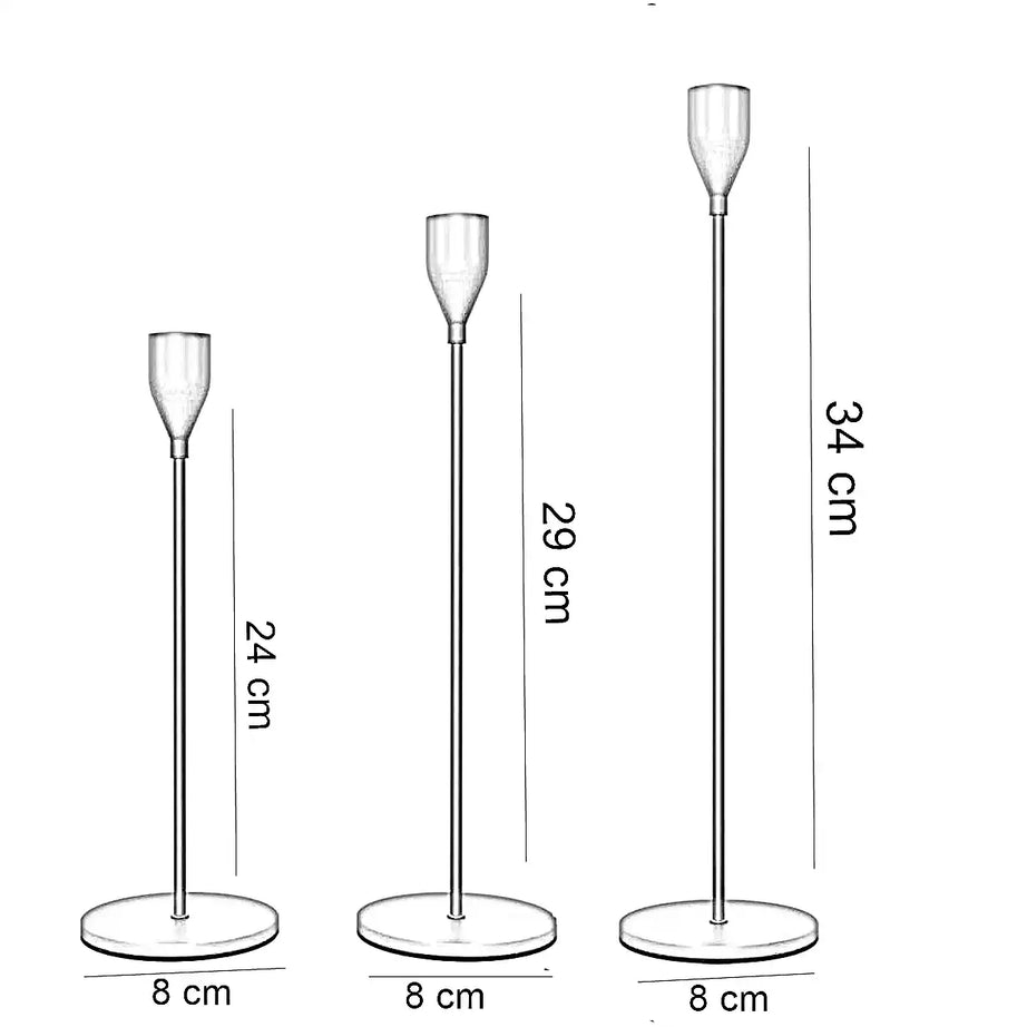 طقم حامل شموع ، 3 قطع