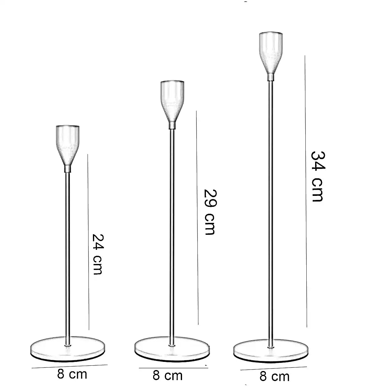 طقم حامل شموع ، 3 قطع