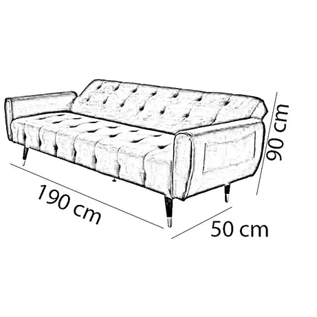 كنبة سرير خشب سويدي، 190*50*90 سم