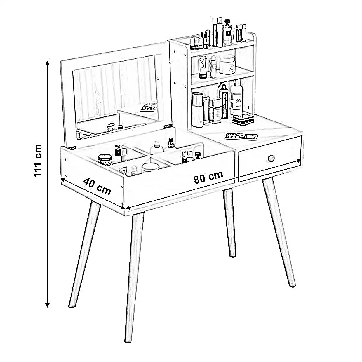 طاولة مكياج، 80*40*111 سم