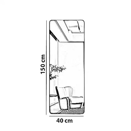 مرايا بإطار معدني، 40*150 سم