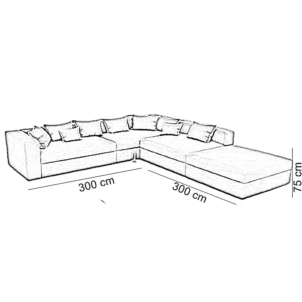 ركنة زاوية خشب، 300*300*75 سم