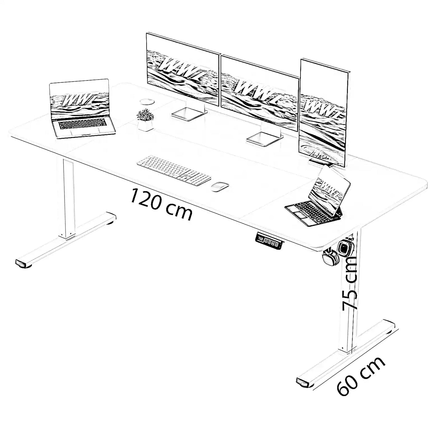 مكتب كمبيوتر، 120*60*75 سم