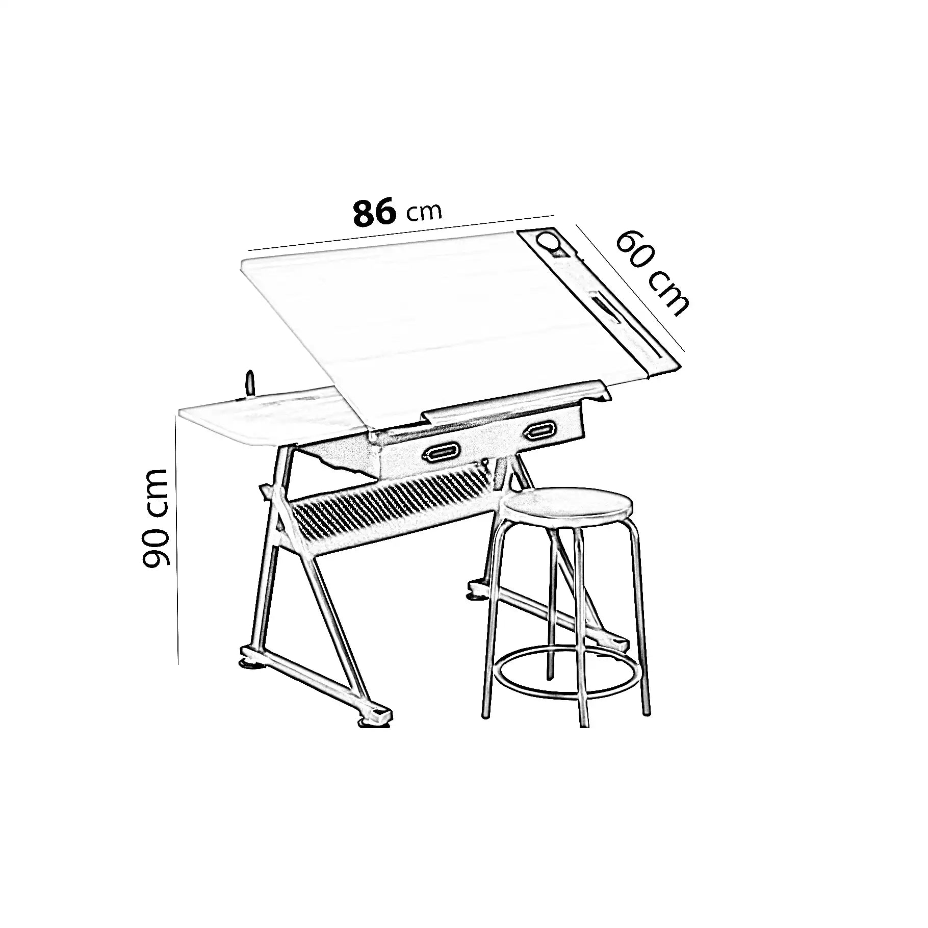 طاولة رسم خشب، 86*60*90 سم