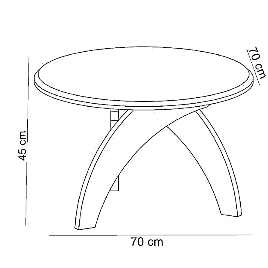 طاولة قهوة خشب، 70*70*45 سم