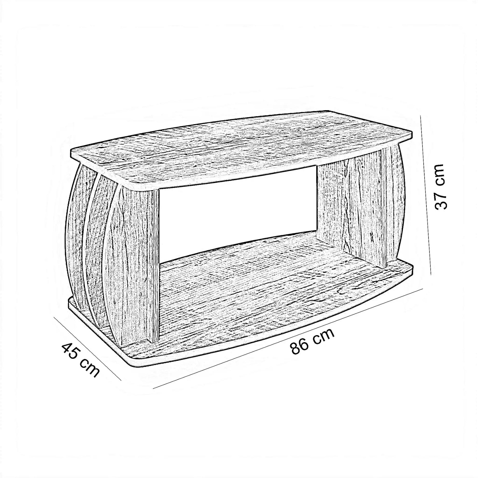 طاولة قهوة خشب، 86*45*37 سم