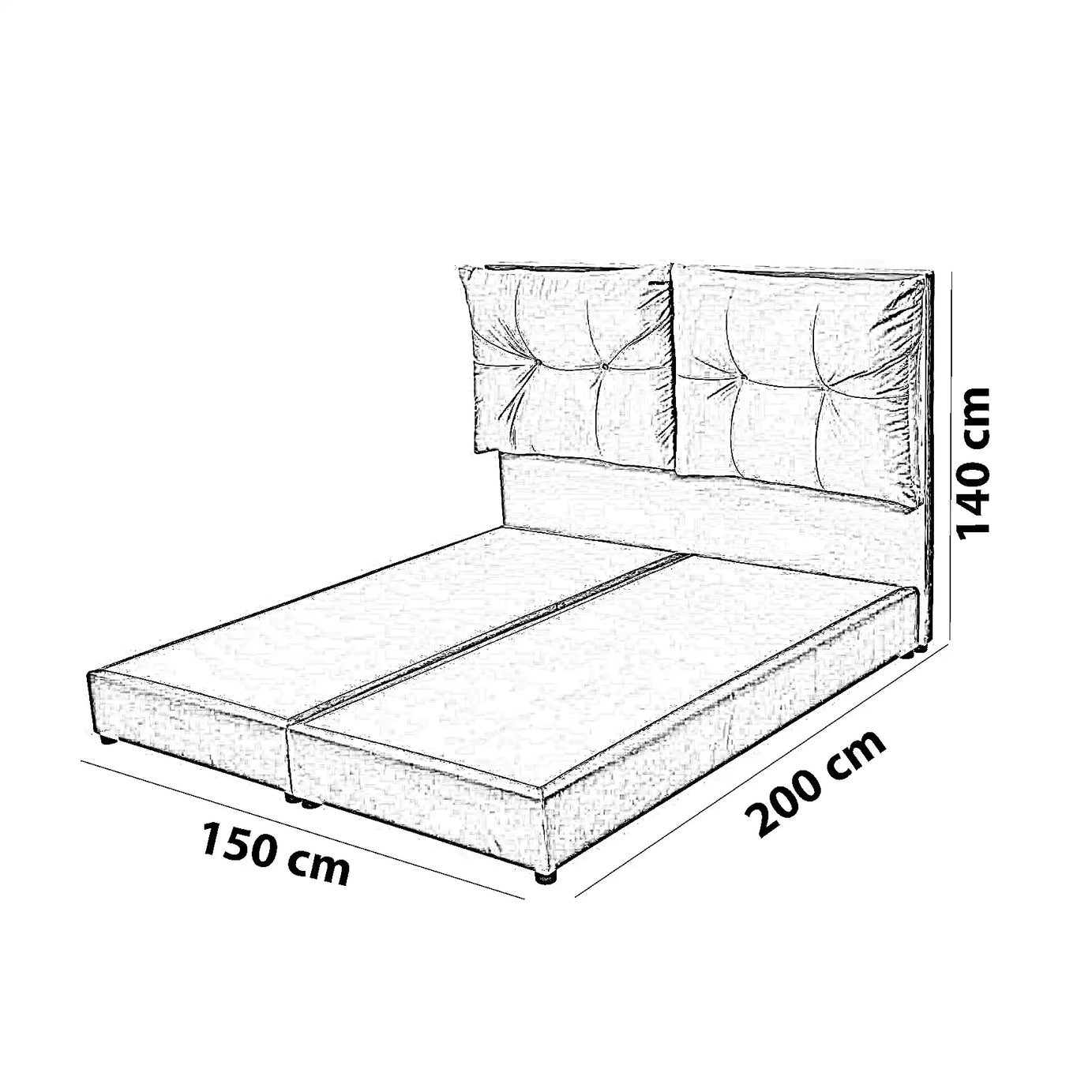 سرير خشب سويدي، 150*200*140 سم