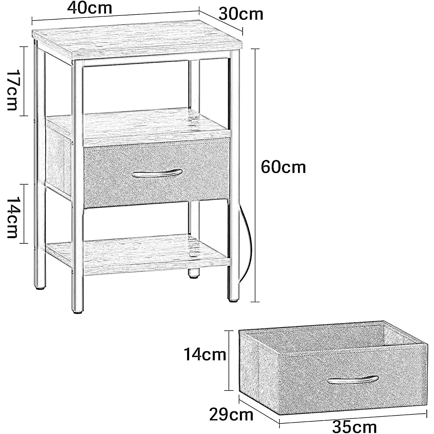 كومود خشب،40*30*60 سم