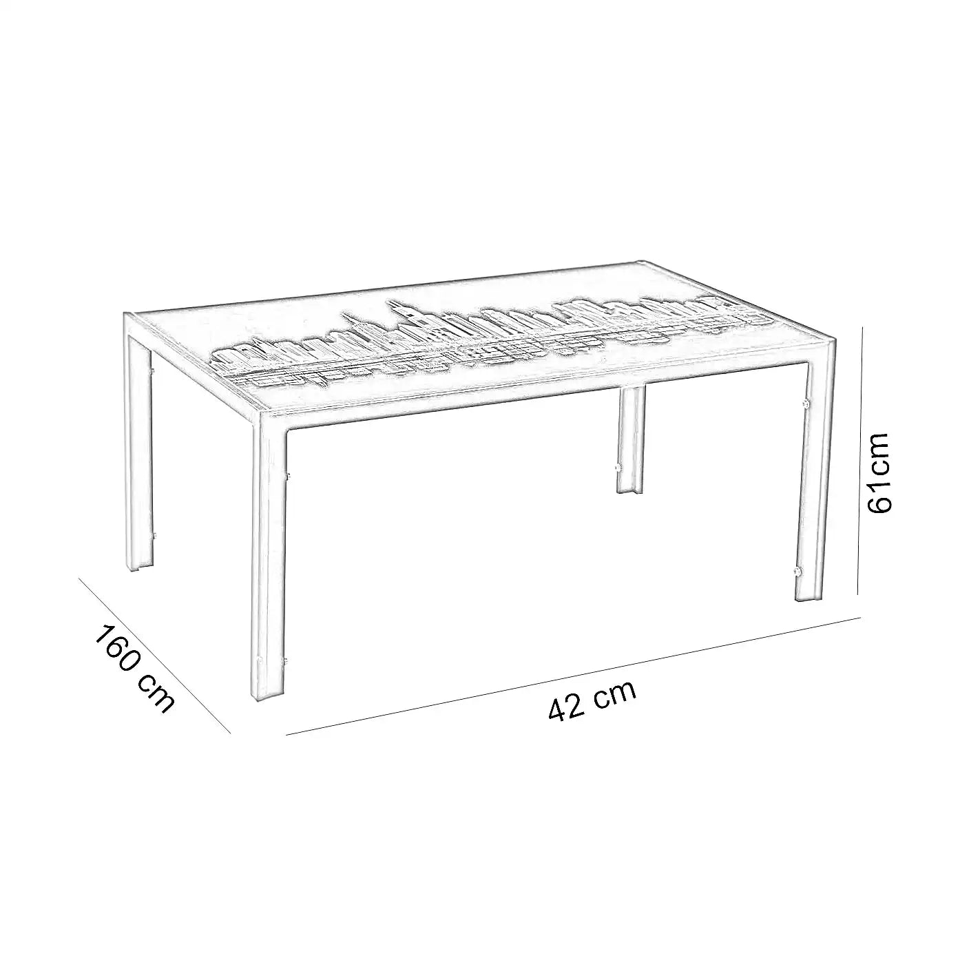 طاولة قهوة خشب، 42*160*61 سم