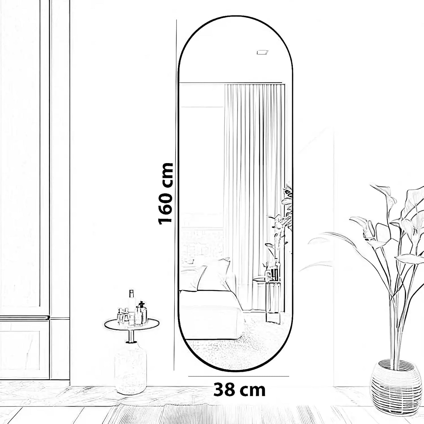 مرايا ستاند، 38*160 سم