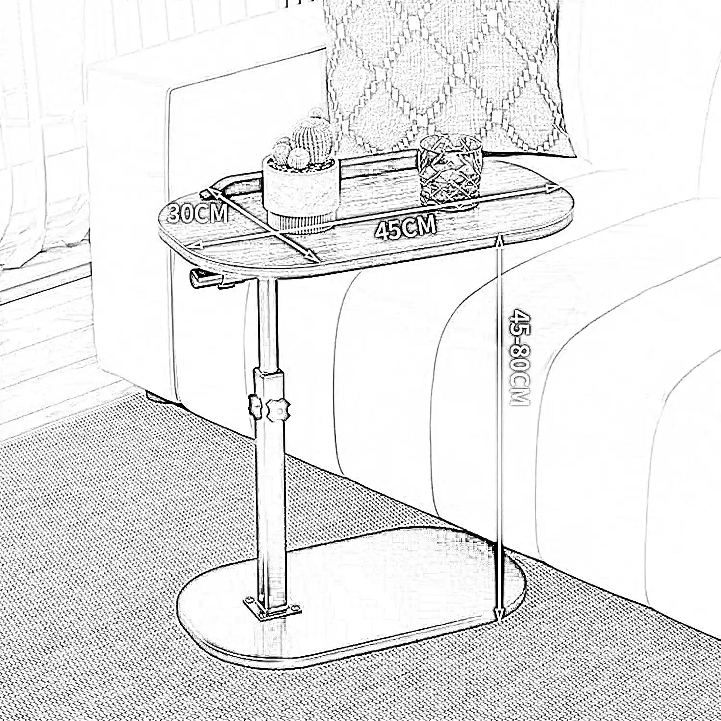 طاولة جانبية، 30*45*80 سم