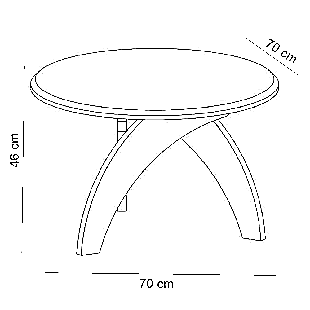 طاولة قهوة خشب، 70*70*46 سم