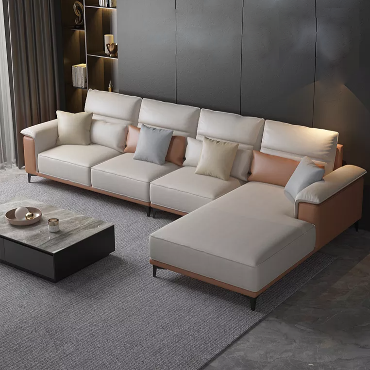 أريكة ركنة بأرجل معدنية