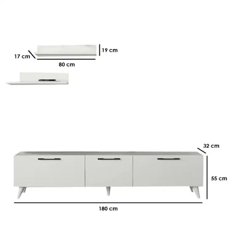 طاولة تلفاز مع رف علوي شيك - Baytuk