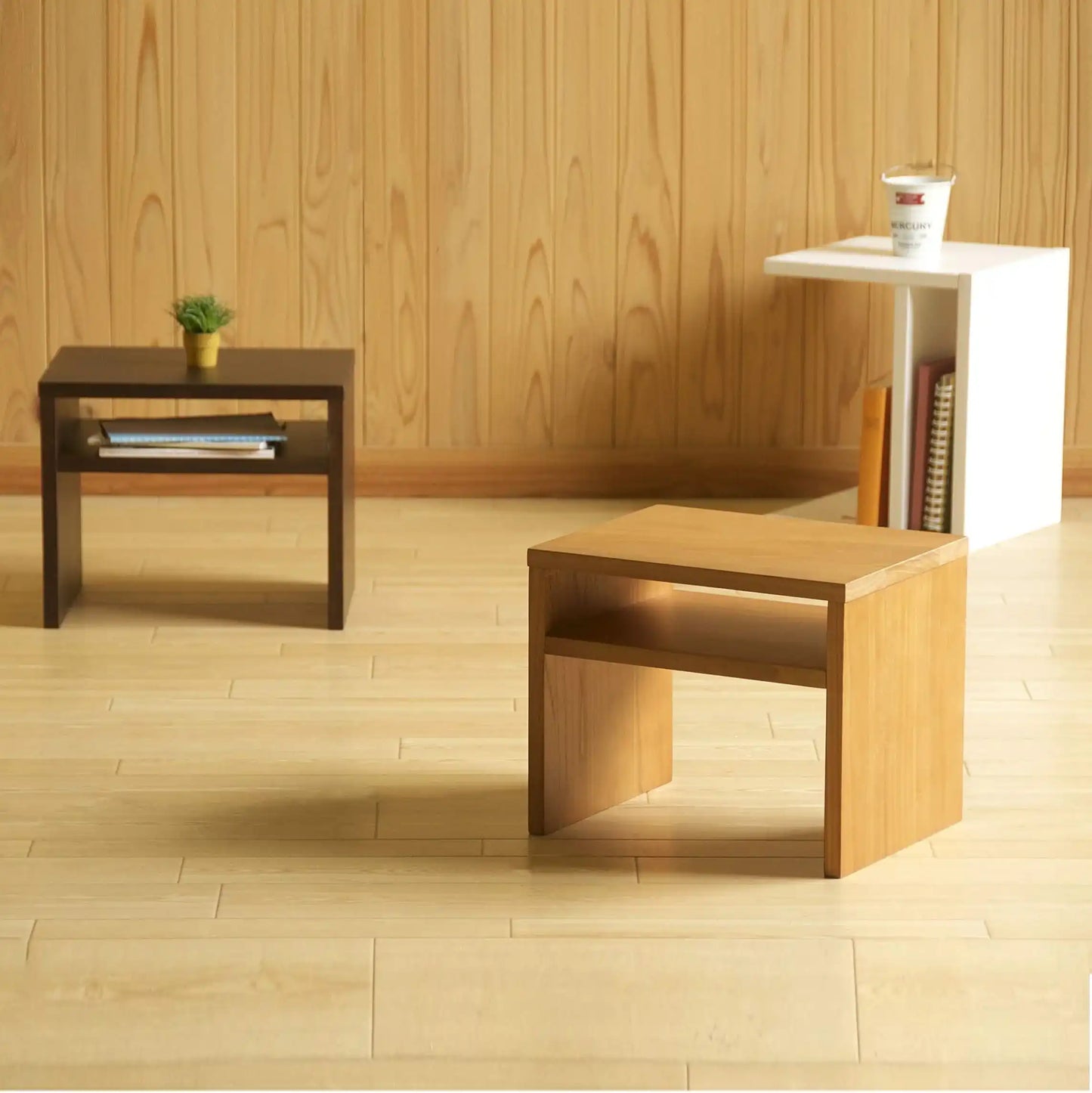 طاولة جانبية مزدوجة الأرفف - Baytuk